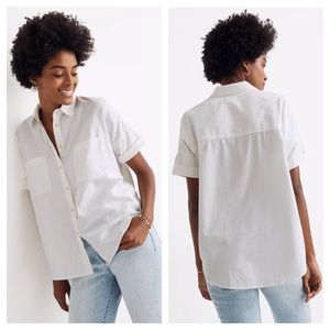 Madewell white cotton Courier Shirt. Size XL.